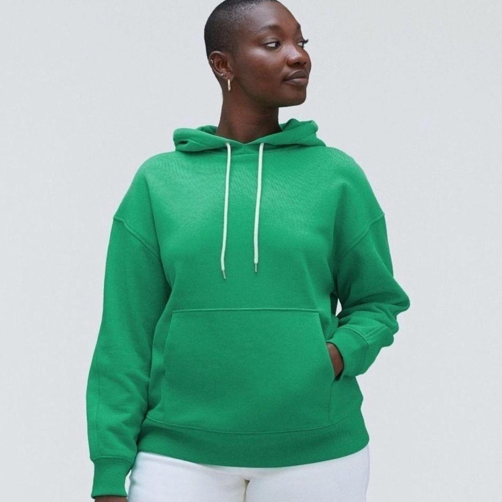 NWT EVERLANE Organic Cotton Hoodie Mint Green Oversized XXS Relaxed Fit